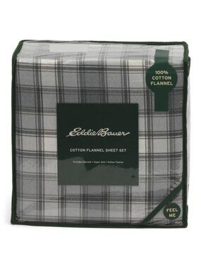 EDDIE BAUER Plaid Flannel Sheet Set